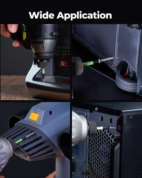 Kickass Triangle Screwdriver Bit Set Built Tough For Impact Drivers And Heavy Workshop Tasks in use with various tools.