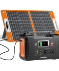 All In One Portable Solar Generator Kit With 60W Panel And 200W Power Station, 40800mAh Battery, Two 110V AC Outlets