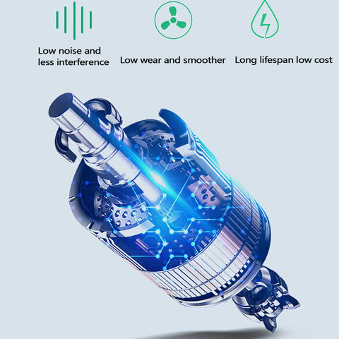 Smooth Operator Welding Fume Extractor 150W copper motor showcasing internal parts and features like low noise and efficiency.