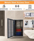 Beefy Metal Access Panel Featuring A Slick Pop Open Mechanism For Tile Walls And Ceilings Super Waterproof Indoor Outdoor Plumbing Hole Cover, showcasing opened panel with plumbing access.