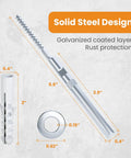 Hidden Floating Shelf Brackets Set Of 8 For Thin Wood Shelves Silver Invisible Support dimensions with galvanized steel design