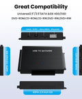 Hard Drive Reader USB 3.0 To SATA IDE Adapter Kit For Universal 2.5 Or 3.5 HDD SSD with 4-pin power and USB ports