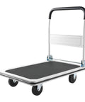 Foldable Push Cart Dolly With 660 Pound Capacity And Swivel Wheels For Moving Platform And Flatbed Cart Built From Heavy Duty Steel