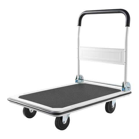 Foldable Push Cart Dolly With 660 Pound Capacity And Swivel Wheels For Moving Platform And Flatbed Cart Built From Heavy Duty Steel