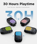 Wearable Bluetooth Speaker With All Day Battery Life And Clip On Convenience For Job Sites Water Resistant Pro Portable Speaker With Built In Mic For Hands Free Music And Calls Blue Non Magnet with various color grilles showing 30H playtime