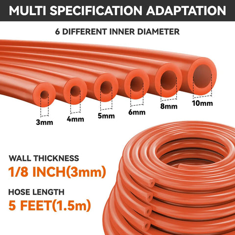 Henny's Got This Silicone Vacuum Hose Kit With Six Versatile Multi-Size Pieces Perfect For Auto Engine Air Water Repairs And Maintenance Tasks To Get Your Ride Running Smooth As Butter Without Any Leaks Or Issues! 3mm 5ft hose