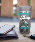 It's A Gyrocopter Thing You Wouldn't Understand Graphic Insulated Stainless Steel Tumbler For Pilots And Aviation Fans Gyroplane Autogyro Gyrocopter Gift on table with phone and keys