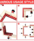 Four Pack 5.5 Inch Corner Clamps for Woodworking, 90 Degree Right Angle Clamps with Aluminum Alloy Positioning Squares, in use.