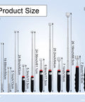 Six Piece Telescoping Magnetic Pickup Tool Set With Extendable Magnetic Sticks, varying sizes, labeled product dimensions