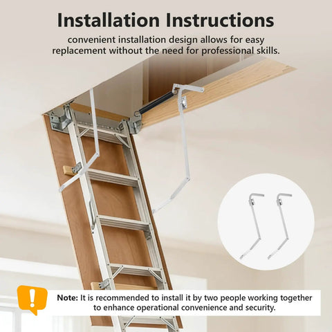 55-2 Attic Ladder Hinge Arms With Springs For Ladders Made After 2010 Fits Mk5 WU2210 W2208 W2210 installation view