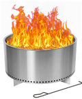 Smokeless Fire Pit For Outdoors, Portable Wood Burning Camping Stove With Removable Stand And Ash Pan in stainless steel