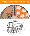 2-pack Lazy Susan baskets, black metal wire, for 18/20 in turntables; 9x6.2x4 in, with handles
