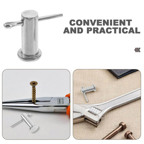 Beefy 304 Stainless Steel B Type Locating Pin With Hole, Cylindrical Flat Head 6x20mm Set Of 5 High Strength Fixing Tool for Machinery