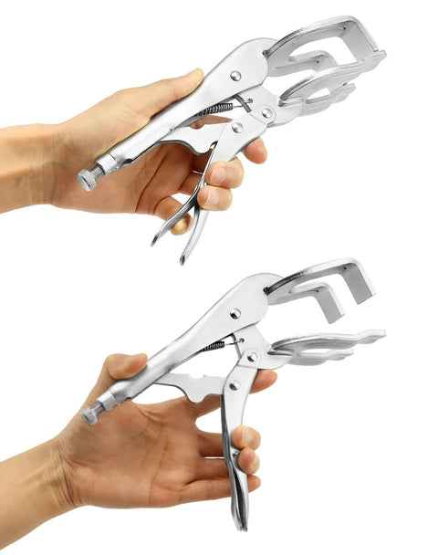 Beefy 9 Inch Locking Pliers Set For Welding And Metalwork 4 Pack Quick Lock Release Clamps With Adjustable Tension in hand