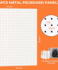 Badass Heavy Duty Metal Pegboard Wall Storage Kit With 90 Pieces Of Hooks Bins Cups Paper Towel Holder And Steel Tray For Garage Workshop Organization, 6 metal pegboard panels, 12"x24", installation hardware included.