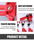 Detail view of Badass Cam Engine Timing Tool Set With Nine Piece Anti Slip Sprocket Gear Lock Kit showing anti-slip features and red plastic material.