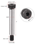 Alloy Steel Hex Socket Shoulder Bolts With 2 Inch Shoulder Length And 3/8 Inch Shoulder Diameter 5/16-18 UNC Thread 6 Pack