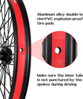 Heavy Duty 20 Inch Bike Wheel Set Front And Rear With 1.85 Inch Wide Double Wall Aluminum Rims, 12 Gauge 48 Spokes highlighted