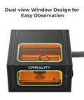 Creality laser engraver enclosure 2.0, black metal with dual-view windows and vent hose