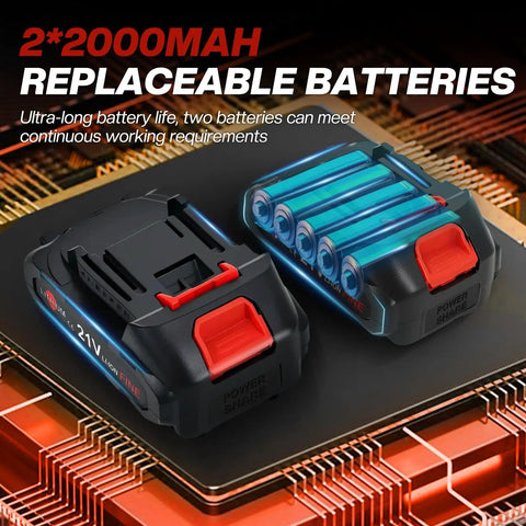 21V replaceable lithium batteries for 2 In 1 Cordless Electric Grease Gun Kit With 12000 PSI Output, 5.3 Oz Per Min, Dual Pistol Grip