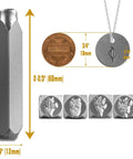 Image showing the Birth Month Flower Metal Stamping Kit with a close-up of punch stamps, size comparisons, and metal disc engraved with a flower.