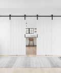 96 By 84 Inch White Barn Door With Sliding Hardware Kit Double 48 By 84 Door Set Fits 92 To 94 Inch Wide Openings Space Saving Modern Farmhouse Style