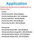 Compatibility list for 2 Pack 510093 Front Wheel Bearing Kit for Kia Forte, Forte5, Soul and Hyundai Elantra, Veloster