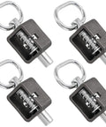 Four Pack Heavy Duty Stainless Steel Spring Latch Lock For Trucks And Trailers Rock Solid Weld On Gate Design With Five Eighth Inch Bolt in close-up view.