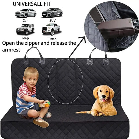 Waterproof Dog Car Seat Cover For Back Seat Universal Nonslip Protector For Armrest And Seat Belt Durable