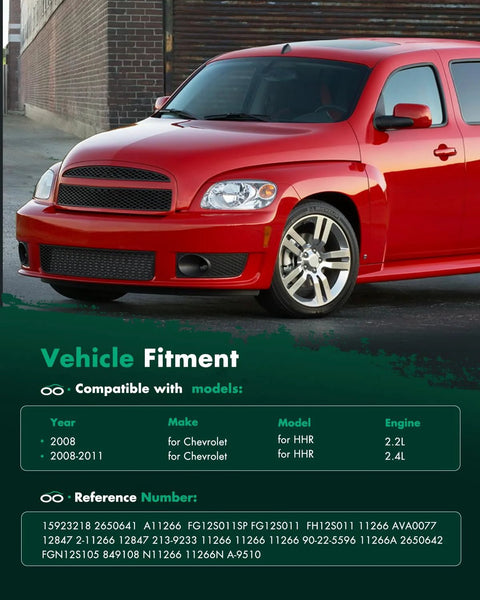 Red Chevrolet HHR compatible with Alternator Replacement For Chevrolet HHR 2008 2009 2010 2011 2.2L 2.4L 12V 130Amp