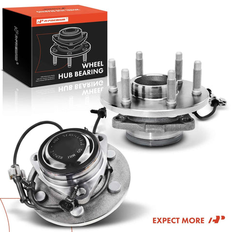 2 Pack Front Wheel Bearing And Hub Assembly With ABS For Chevy GMC And Cadillac 6 Lug RWD Vehicles 1999-2013 Silverado