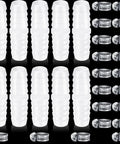 Ten Piece Plastic Hose Barb Fittings Set Three Eighths Inch By Three Eighths Inch Pipe Connectors Barbed Splicer Mender Union With Twenty Hose Clamps For Household Adapters Fuel Gas Liquid Air Repair displayed together