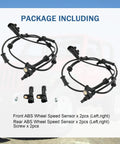 Heavy Duty Front And Rear Abs Wheel Speed Sensors For Jeep Wrangler Three Liter Engines 2007 Through 2017 four piece kit with cables.