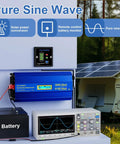 Powerful 3000W Pure Sine Wave Inverter for Off Grid Power 12V to 110V AC with 6100W Surge for 2 Seconds in solar setup