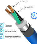 Heavy Duty Welder Extension Cord 25 Feet With 6 50 NEMA Plug For Portable Welders Copper Wires UL Approved highlighting durability features.