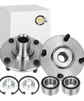 Front Wheel Bearing Hub Assembly 4 Lug For Ford Focus 2000 To 2011 With ABS Encoder Left And Right 2 Pack 518510 Direct Fit Replacement Ready To Roll product image showing metal hub and bearings