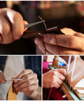 Close-up of Two Roll Waxed Thread Sewing Kit With Seven Hand Needles For Diy Home Upholstery, Carpet, Canvas, Bags And Sofa Repair.