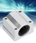 Top Shelf Heavy Duty 20mm Aluminum Linear Ball Bearing Slide Block with Slick Rolling Bushings for Precision CNC Machines, close-up view.