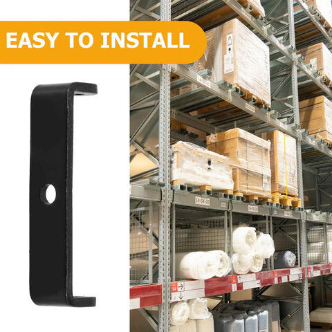Heavy Duty U Shaped Shelf Brackets With Center Hole 2 Pack steel hardware for garage shelving, black finish, easy install shown