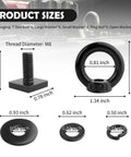 Product dimensions of 4 Piece Car Tie Down Anchors For T Slot Roof Rack M8 Stainless Steel Bolts With Retaining Rings.