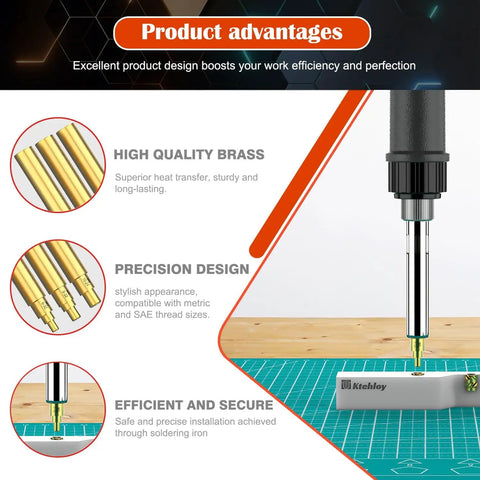 Six Piece Soldering Tips Set For Thread Inserts From M2 Through M6 And Common Inch Sizes Two Fifty Six Four Forty Six Thirty Two Thirty