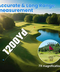 Pro Grade 1200 Yard Golf Range Finder With Slope And Flag Lock Vibration, 7X Magnification, Game Ready Lightweight Rechargeable Laser, Quick Scan, Legal Switch, Range Finder Accessory For Golf White on golf course