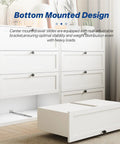 14 Inch Center Mount Drawer Slides 4 Pcs Heavy Duty Hidden Cabinet Rails in a bottom mounted design with adjustable brackets.