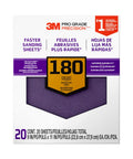 180 Grit Pro Grade No Slip Grip Advanced Sandpaper For Wet And Dry Sanding Pack Of 20 9 By 11 Inches Purple Durable Backing Helps Reduce Hand Fatigue And Tearing Premium Mineral Grits That Do Not Discolor The Surface package