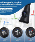 HOMELODY LED Temperature Display Black Kitchen Faucet with Pull Down Sprayer showing three-color display and detachable design.