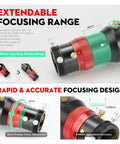 50mm 1.25 Inch Dual Speed Focusing Guide Scope With Red Dot Finder for auto guiding cameras and telescopes, extendable focus.