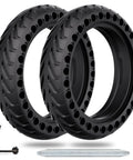 Two Pack Ready To Roll 50/75-6.1 Inch Solid Scooter Tires For All 8.5 Inch Electric Scooters Replacement Wheels, tire spoon