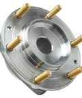 Front Wheel Hub Bearings Assembly Set For Hyundai Entourage 2007-2010 And Kia Sedona 2006-2014, 6 Bolt, silver hub close-up