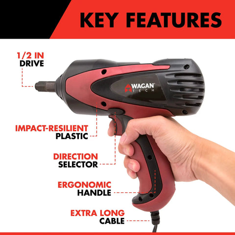 12V Mighty Impact Wrench Kit With One Half Inch Drive 271 Ft Lbs Torque High Speed 5000 RPM Electric Impact Wrench