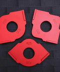 Heavy Duty Aluminum Router Template Jig And Precision Radius Corner Locator With Half Fillet Measuring Set Spanning R10 Through R35 Sizes for R10, R15, R20, R25, R30, R35 radius templates